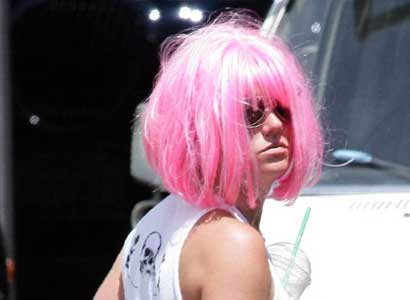 Britney Spears with pink wig