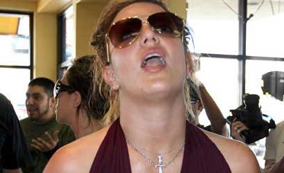 Britney Spears mouth wide open